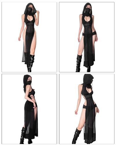 Image of Women Halter Neck Long Dress Sexy Cut Out Side Split Lace Up Straps Sleeveless Bodycon Maxi Dresses Cocktail Party Dress