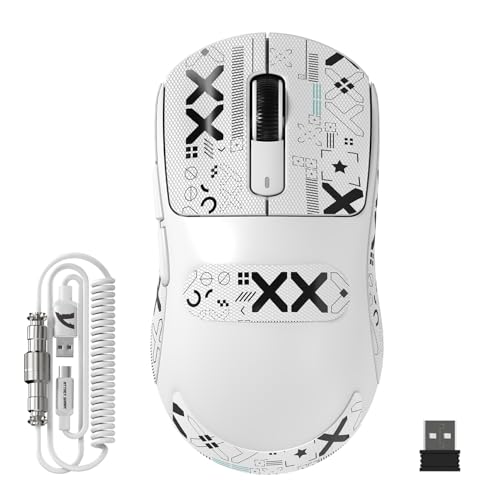 Souris de jeu sans fil ATTACK SHARK X3MAX blanche avec capteur PixArt PAW3950