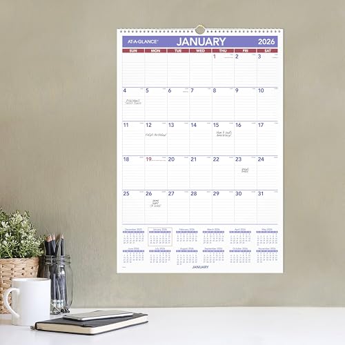 AT-A-GLANCE 2026 Wall Calendar, 15-1/2\" x 22-3/4\", Large (PM32826)