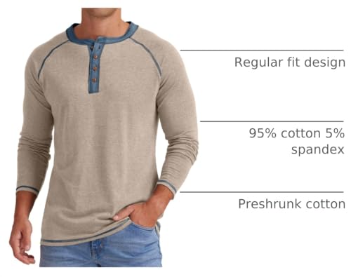 Image of Sailwind Mens Henley Long /Short Sleeve T-Shirt Cotton Casual Shirt