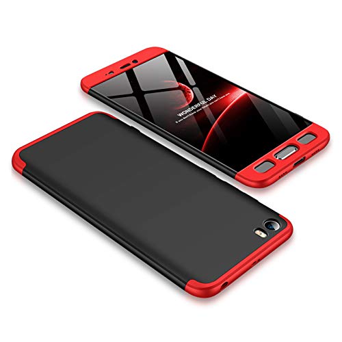 KeKeYM 3 In 1 Case for XiaoMi 5 Case, Ultra Thin PC Hard Case 360 Degree Full Body Protective Case for XiaoMi 5 Case - Black/Red