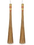 Escoba de Hoja de Coco auténtica Resistente para Exteriores de 32 Pulgadas, multisuperficie, Escoba asiática Resistente, Escoba tailandesa de Hoja de Coco Natural (rústica rústica) (2 Piezas)