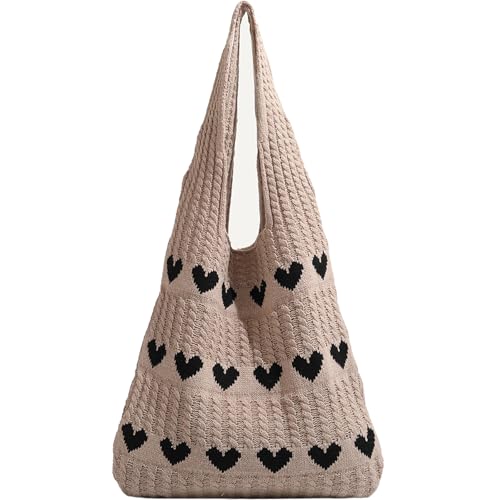 Crochet Purses for Women y2k Purse Shoulder Bag Womens Handbag Shoulder Purses Cute Knit Shoulder Bag for Women