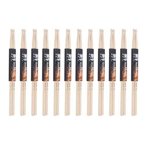 Baquetas de Madera para Batería Profesional de Arce Premium, Modelo 7A, Ligero, Superficie Lisa y Agarre Cómodo, Paquete de 12 Pares miniatura 1