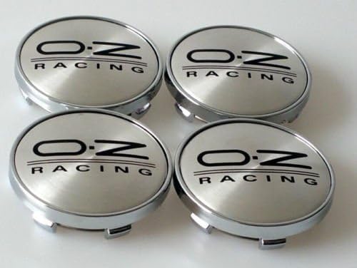 Set of 4 racing badges, alloy wheel badges, centre hub caps, 60 mm, with black O.Z logo