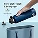 POWCAN 24 oz Water Bottle Insulated: BPA-Free, Leakproof Lid with Straw, Lightweight, Flex Cap, Stainless Steel Insulated Flask for Office, Men, Gym, Commute, Worker, Walking, Cycling (Indigo Blue)