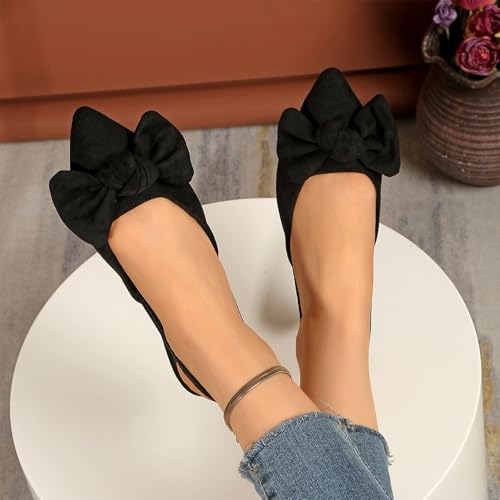 Chaussures à talons bas pour femme avec nœud élégant