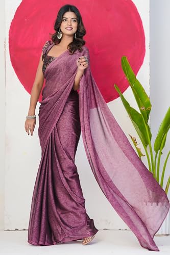 Image of MIRCHI FASHION Women Saree | Chiffon Batik Printed Breathable Regular Use Sari with Blouse