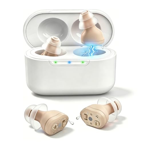 Dispositivo de sonido recargable para adultos, dispositivo de audio invisible con reducción de ruido inteligente, funda de carga de encendido/apagado automático, volúmenes ajustables, cómodo diseño