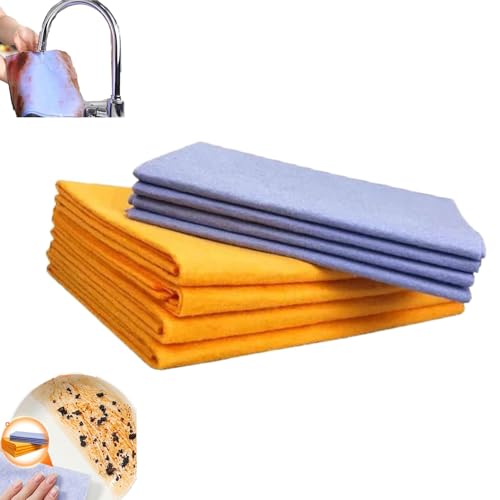 XRXRX 8 Pezzi Ultra-absorbent Miracle Cleaning Shammy,panno Di Camoscio Ultra Assorbente Per Pulizia Miracolosa, Asciugamano Multiuso Per La Pulizia, Panno In Tessuto Non Tessuto Riutilizzabile