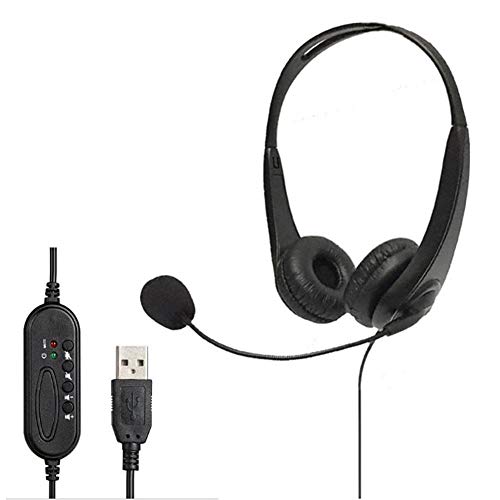 iBàste Casque téléphonique USB Casque téléphonique à réduction de Bruit pour Centre d'appel avec Micro Cover
