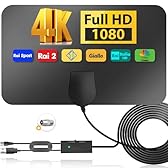 Antenna TV Interna Amplificata Potente - 2026 Antenna Digitale Terrestre per Smart TVs(Supporta DVB-T2), Antenne TV da Interno Con Base Magnetica e Cavo Coassiale da 5m