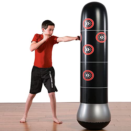 mingzhe Saco de pancadas fitness saco inflável torre de perfuração 150 cm/4,9 pés saco de chute autô