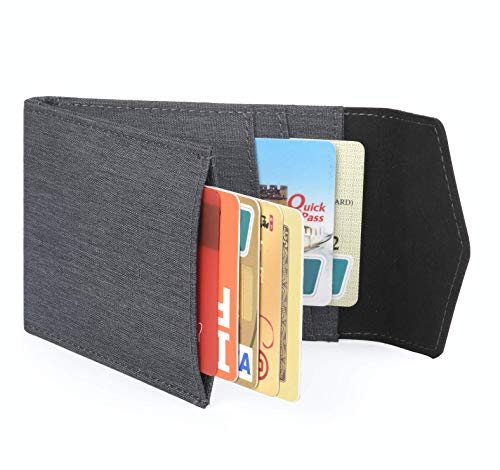 Herren Geldbörse  RFID minimalistisch schmale Fronttasche Kartenhalter -  Grau -