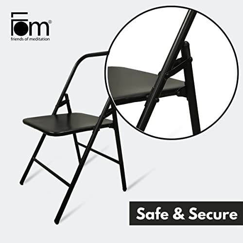 Image of Friends of Meditation Iyengar Yoga Chair | Backless Yoga Chair for Holding, Alignment, Flexibility | Size: Large; Capacity: 100kg | Includes Free Yoga Book (112 Ways of Using The Backless Chair) (Black, TALL)