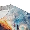 Girren Men's Fire Wolf Pack Pattern T-Shirt 3D Printed T-Shirt Novelty Pattern T-Shirt Fashion Top, Black1, XXL #4