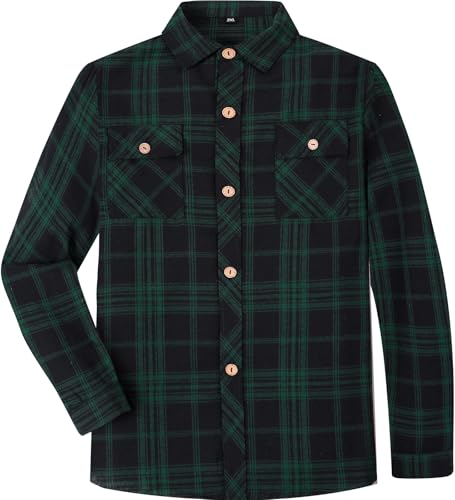 mintgreen Kariertes Hemd Jungen, Kinder Freizeithemd mit Knöpfen...