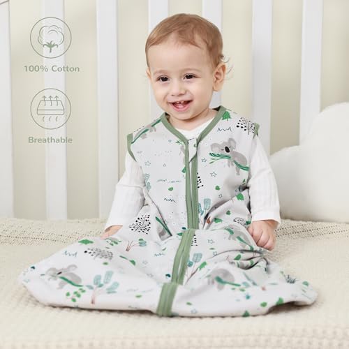Image of JELLYMONI Baby Sleep Sack 18-24 Months 100% Cotton Wearable Blanket, 0.5 TOG Soft Lightweight Toddler Sleeping Sack 3 Pack 2-Way Zipper Newborn Sleep Sacks