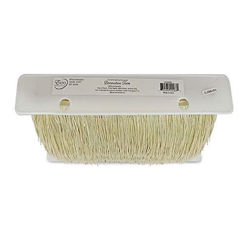 Trims By The Yard 4" Chainette Fringe Trim | Ivory | (5 Yard Cut) #TOP2