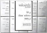 Valcambi Generisch 10g Silberbarren, Tafelbarren, Feinsilber, in Münzhüllen und Geschenkbeutel, Neu, Valcambi (1 Stück)
