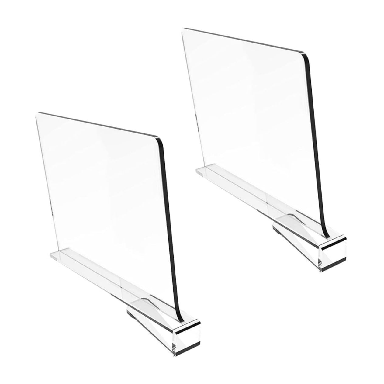 Cabilock 2Pcs Transparent Acrylic Household Cabinet Dividers Convenient Shelf Organizers for Closet Kitchen Office Storage for Shoes Bags and Accessories