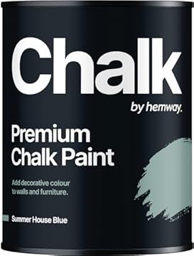 Hemway - Premium Chalk Paint - Summer House Blue 1 L | Chalky Matt Shabby Chic Finish for Interior Furniture & Walls | Quick Dry & 1 Coat