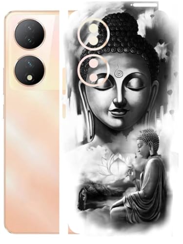 Image of AtOdds - Full Body Back Screen Guard Protector Film - Lamination Wrap Skin Sticker Compatible with VIVO Y100A | Scratchproof Matte Finish (Buddha)