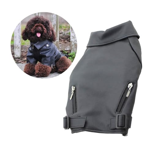 Abrigo de invierno para perros cachorros con cremallera negro XXS 6