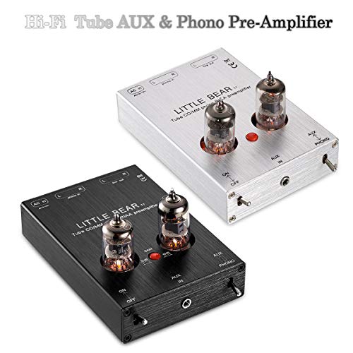 Nobsound Little Bear T7 Vacumn Tube Mini Phono Stage Riaa Mm Turntable Preamp & Hifi Tube Pre-Amplifier (Silver) #TOP1