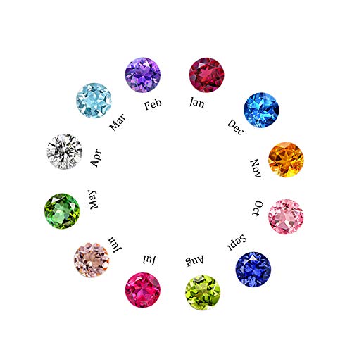 EVERLEAD 12Pcs 5mm Crystal Birthstones Charms for Floating Charm Living Memory Lockets with Storage Box (Birthstones 12)