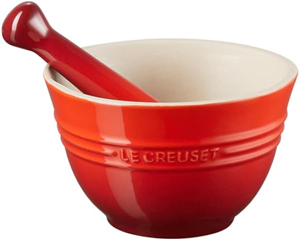 Le Creuset Mortero y pistilo de cerámica 11.5 cm color Cereza