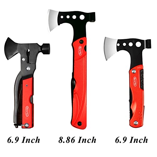 Rovertac Camping Hatchet Multitool Axe Survival Gear Gifts For Men Dad Him 14-In-1 Axe Hammer Knife Saw Bottle Opener Fire Starter Whistle Perfect For Camping Survival Hiking Fishing #TOP2