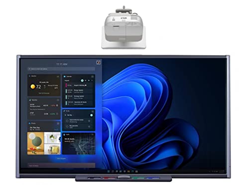 77" Interactive Whiteboard With Projector Bundle For Classroom (Plug And Play) #TOP7