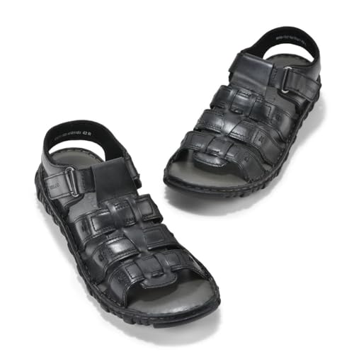 Image of Woodland Men Black Strappy Sandals