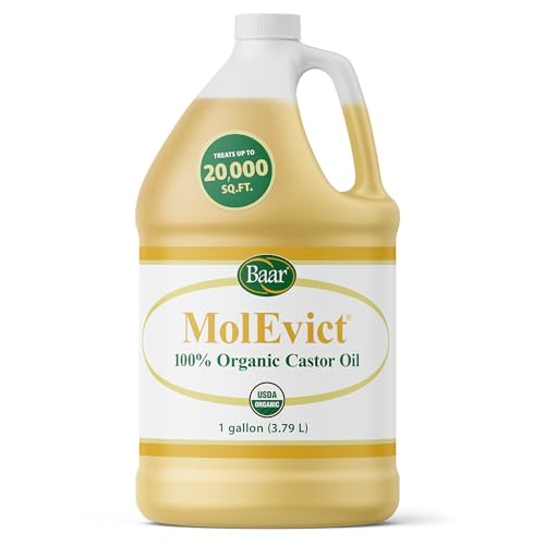 Baar - MolEvict, 100% Organic Castor Oil Formula for Powerful Home and Garden Protection, Up to 20,000 Sq. Ft., Safe to Use Around Plants, Pets and Family, 1 Gallon