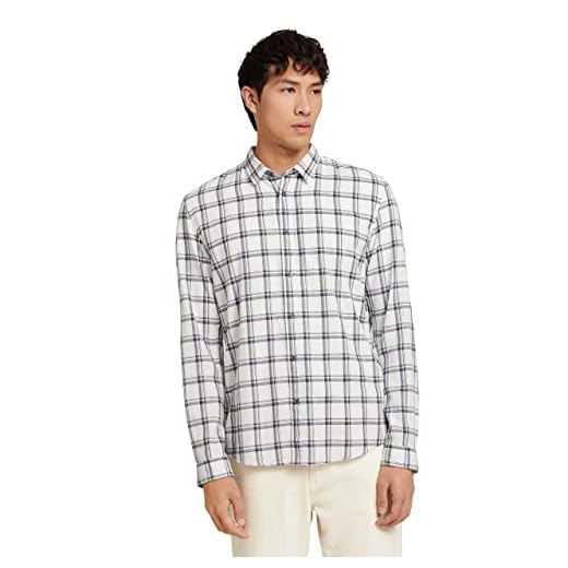 TOM TAILOR Denim Herr Slim Fit skjorta, 28506 – Off White Dark Grey Check, XS