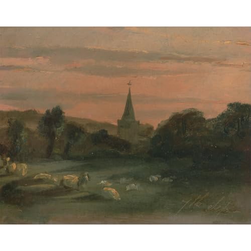 Impression sur toile Cimetière Thomas ARTICULOZY église 76x101 cm pour decoration murale de salon