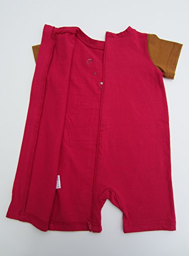 Terrible 2's No More Unwanted Undressing! One-Piece Bear Romper with a Back Zipper in Pink/Brown3