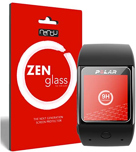 ZenGlass Nandu I Protector de Vidrio Flexible Compatible con Polar M600 I Protector de Pantalla 9H I (más pequeño Que la Pantalla Curva)