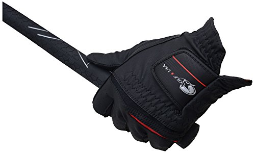 LEZAX(レザックス) Golf U.S.A. デジタルエンボス合皮グローブ 左手用 ブラック L(25-26cm) GUGL-5651 BK-L ブラック L(25-26cm)