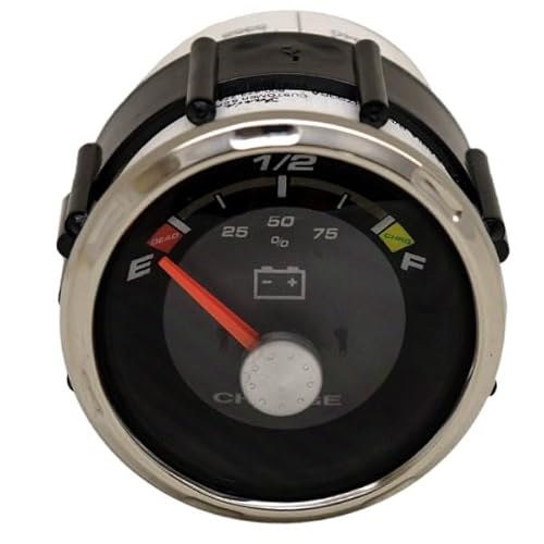 Faria Boat Battery Charge Gauge VP7936A | 12 Volt | Silver Black | 2 Inch