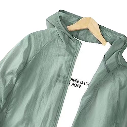 Image of Tnfeeon Men's X-Large Long Sleeve Windbreaker Jacket - Lightweight Sunproof Fishing Coat for Summer Outdoor Activities