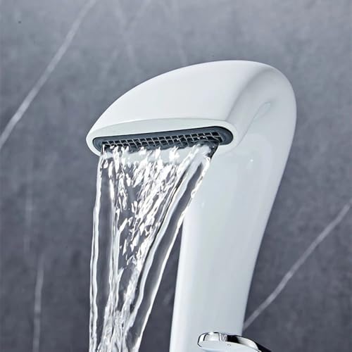 Robinet de lavabo cascade blanc pour une salle de bain moderne