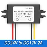 DC 15-40V to 12V Converter IP68 Waterproof Step Down Power Supply Module 5A Max Output for Car Lights Navigation Systems(DC24V to 12V 2A 24W) - Image 2