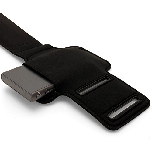 Igadgitz U6384 Reflective Sports Jogging Gym Armband With Key Slot Compatible With Sony Walkman Nw-A35, A40, A45 Mp3 Players - Black #TOP1