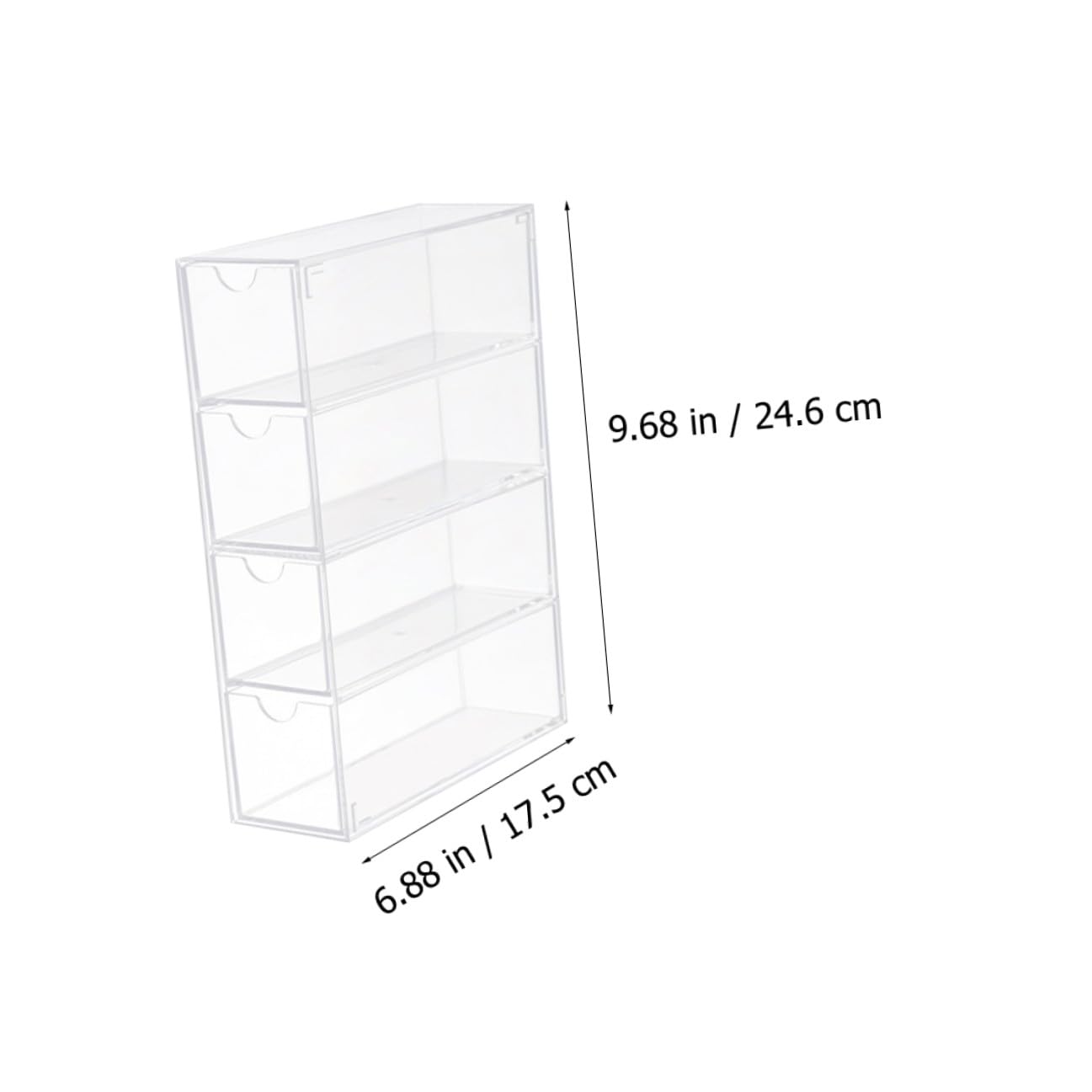 Estuche para Gafas de Sol y Graduadas de Acrílico Transparente Caja de Almacenamiento Multicapa 4 Cajones Set de 2 Unidades Organizador Compacto para Hogar y Ópticas