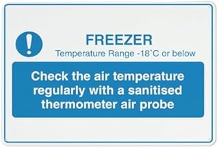 Zeasdacu Check Freezer Temperature Sign, Pre-Drilled Aluminum & Rust-Free - Fit Restaurant Kitchen, Grocery Store Freezer, Warehouse Cold Storage, Laboratory, Weatherproof Indoor/Outdoor 12"" x8