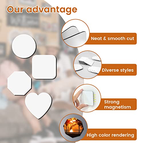 30Pcs Sublimation Blanks Refrigerator Magnets, Fodiens 4 Styles Sublimation Blank Fridge Magnets, Mdf Sublimation Magnet Blanks Diy Decorative Magnets For Kitchen Home Office Whiteboard Calendar #TOP2