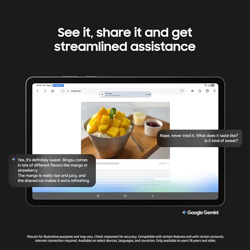 Image of Samsung Galaxy Tab S11 256 GB WiFi Android Tablet, Large Display, Durable, Slim, Light, High Performance, Long Battery Life, S Pen for Note-Taking, AI Assist, US Version, Silver