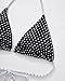 SUUKSESS Women Sexy Thong String Two Piece Bikini Sets Triangle Cheeky Halter Swimsuits Color Block Bathing Suits(Black White Polka Dots,XS)